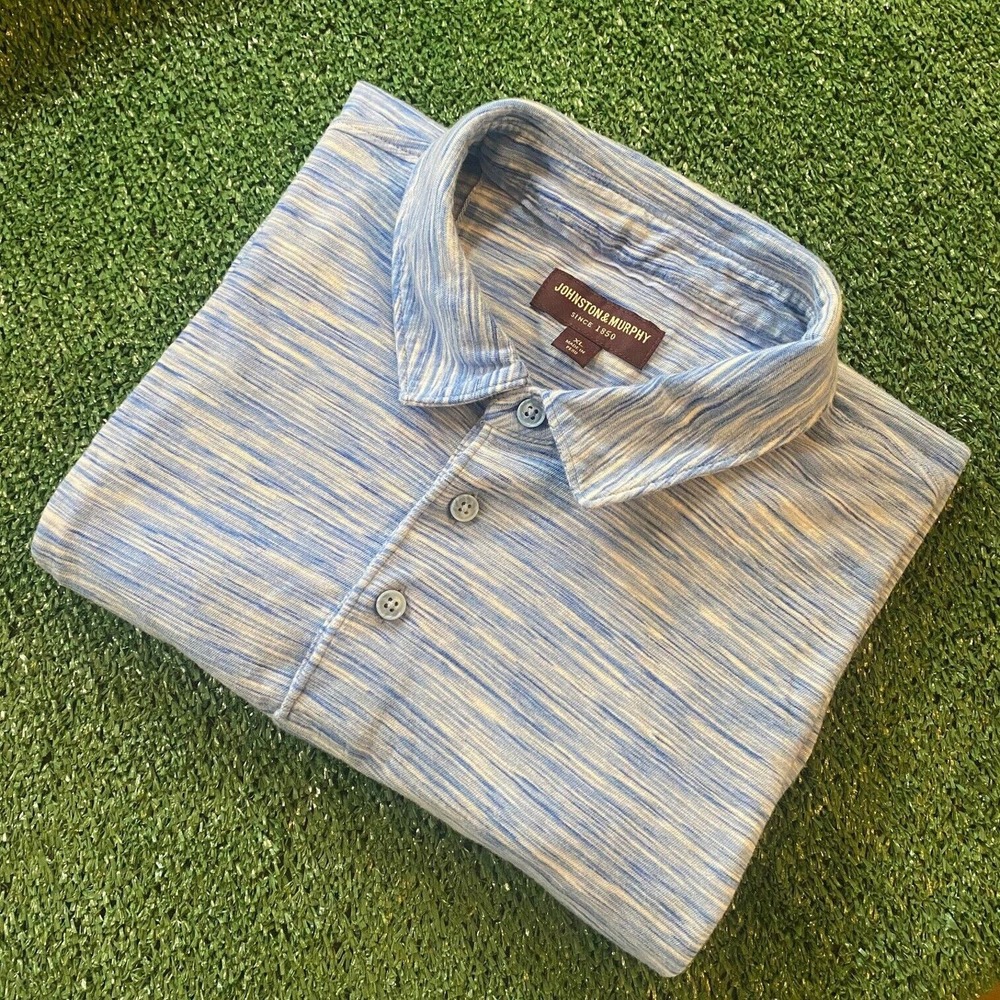 Johnston & Murphy Mens Golf Shirt Blue Size XL
